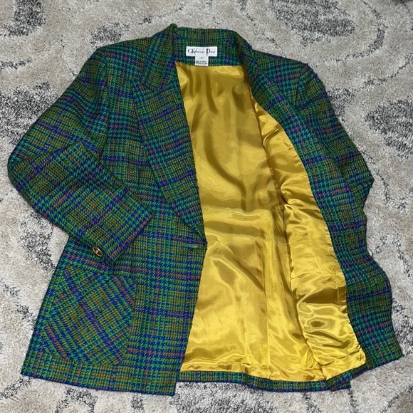 🎉🎉HOST PIC🎉🎊Vintage Christian Dior Tweed Houndstooth MultiColor Blazer🔥N… - Picture 6 of 13